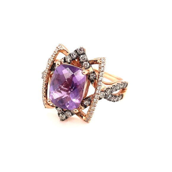 LeVian 14k Amethyst and Diamond ring - Picture 7 of 11